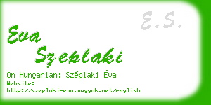 eva szeplaki business card