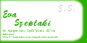 eva szeplaki business card